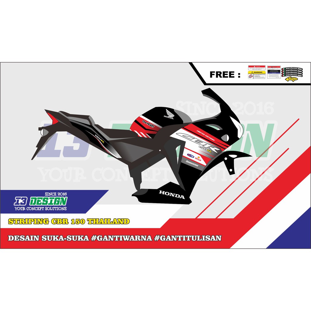 STRIPING CBR THAILAND CBU BLACK