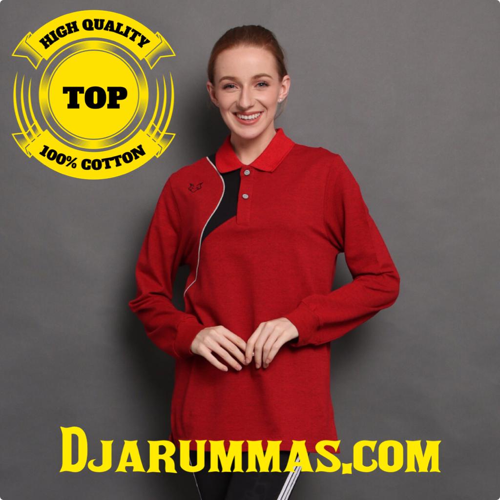 Kaos Lengan Panjang High Quality Olahraga Seragam Merah