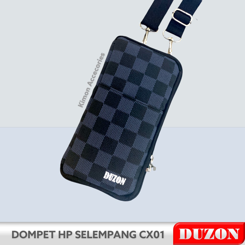 DUZON DOMPET SELEMPANG PRIA WANITA TAS HANGING WALLET HP KOREA IMPORT TEBAL