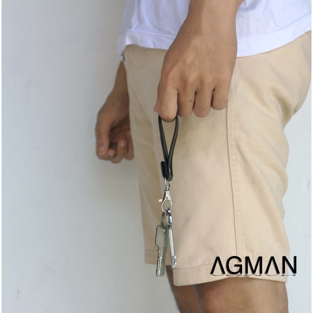 AGMAN Gantungan Kunci Kulit Sintetis Leather Key Chain