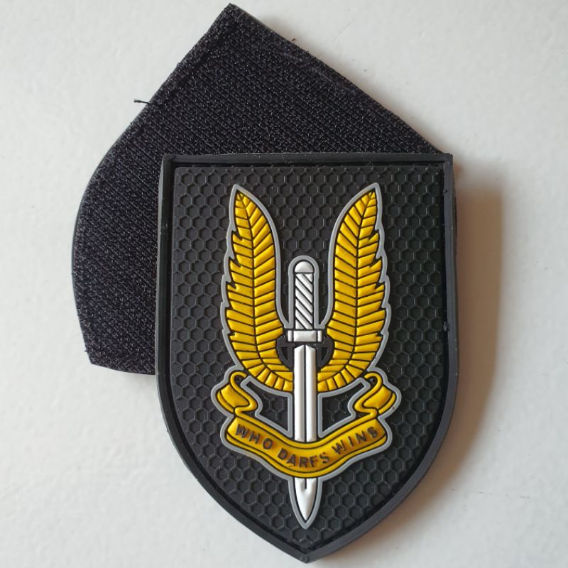 PATCH RUBBER PVC LOGO SAS SPECIAL AIR SERPICE 3D TIMBUL KUNING/TEMPELAN AMBLEM KARET VELCRO