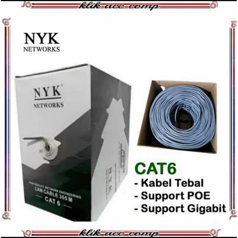 NYK kabel lan roll cat 6 / internet jaringan cat 6 roll 305M