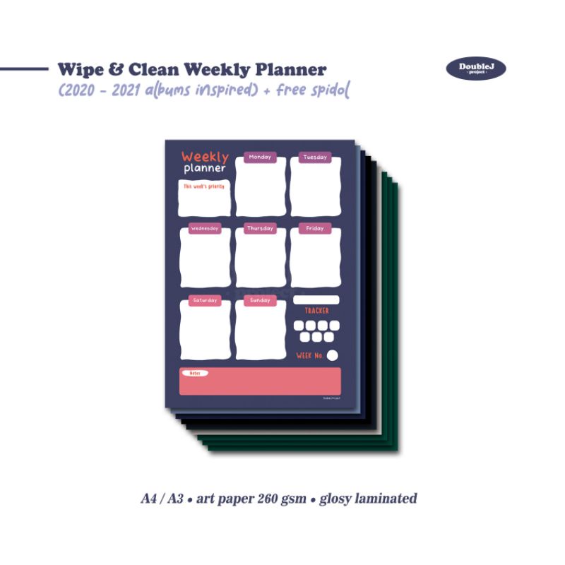 

A3 A4 ENHYPEN Album Inspired Weekly Wall Planner / Reusable / Wipe & Clean / Schedule Board