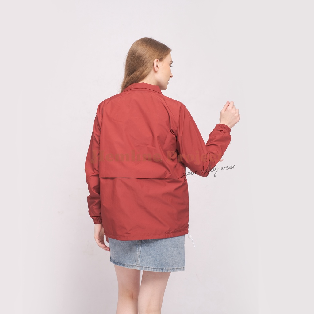 Elya Jaket Coach Wanita - Cherry