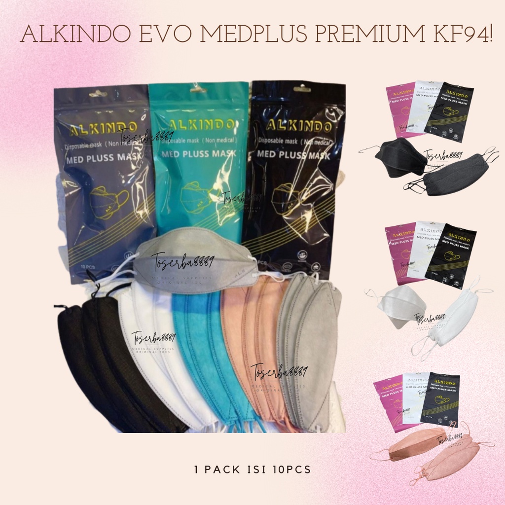 MASKER ALKINDO MEDPLUS PLUSMED KF94 3PLY MODEL EVO ISI 10PC