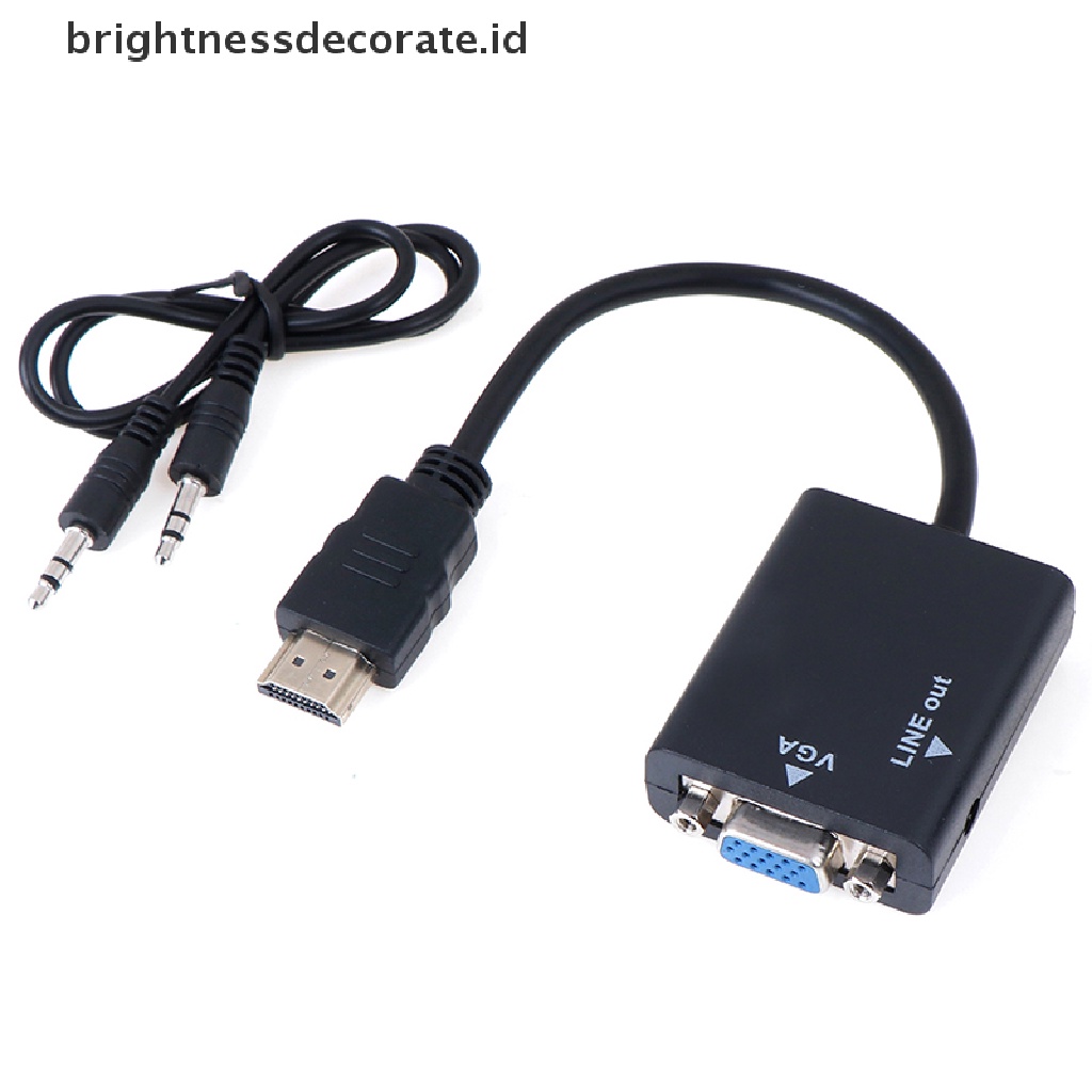 Adaptor Konverter Audio Hdmi Ke Vga 1080p