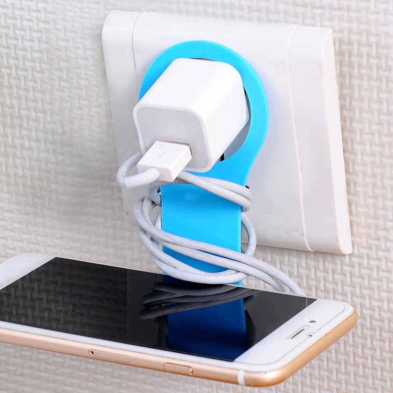 1Pcs Foldable Phone Wall Charger Holder Hanging  Rack Shelf Adapter Charging Adapter Stand hook