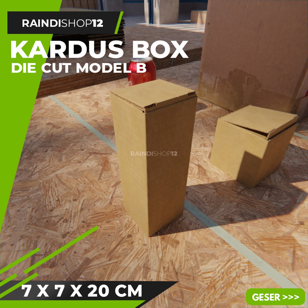 

(MIN 10 PCS) BOX 7 X 7 X 20 CM KARDUS DIE CUT KOTAK KARTON KEMASAN KADO B