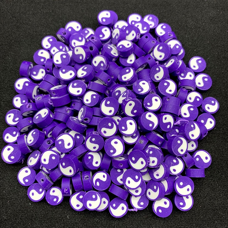 30 Pcs/Pack 10mm Polimer Tanah Liat Warna Yin Yang Ikan Bagua Tai Chi Gambar Manik-manik