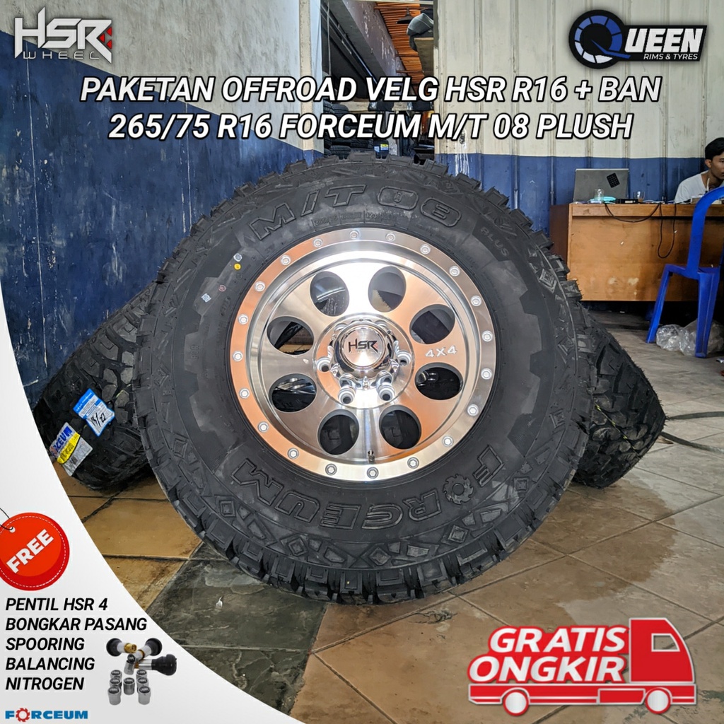 Paket Velg Mobil Hsr Wheel offroad  dan ban Ring 16