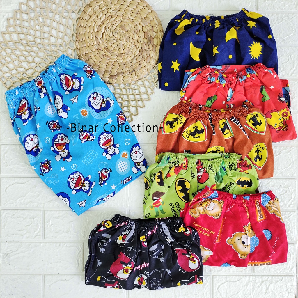 SYD 04- Celana anak pendek anak motif cewek dan cowok 5-8 tahun katun / kolor bawahan tanggung abg perempuan  dan laki laki harian murah lucu adem