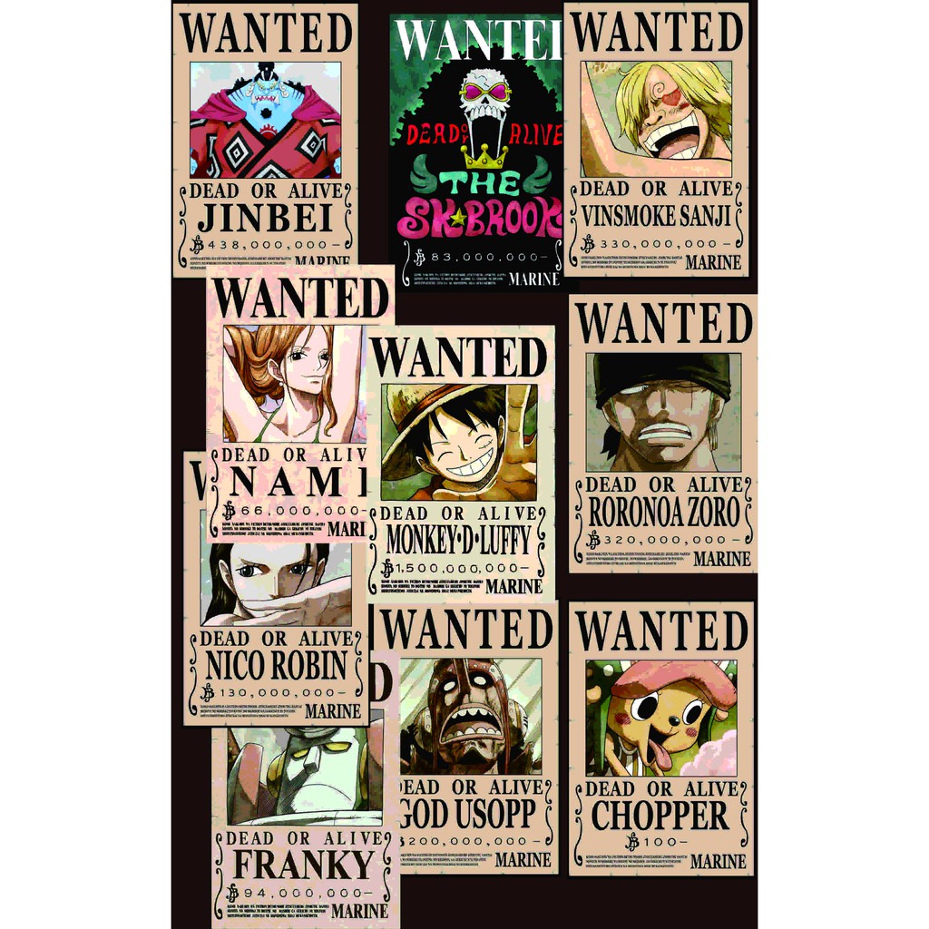 

POSTER ONE PIECE WANTED KERTAS GLITER + LAMINASI