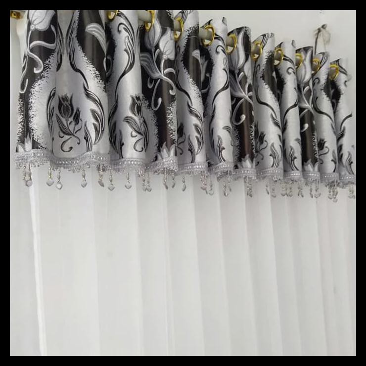 Gorden Tirai Poni Gorden Floging Tulip Abu Hitam