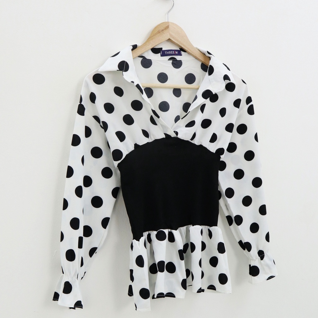 Defa dots top blouse - Thejanclothes