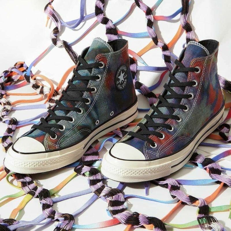 Sepatu Sneakers Pria CONVERSE Chuck 70 High Tye Dye Multi Egret Original 168752C
