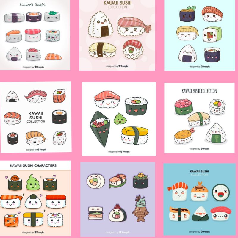 

Stiker Sushi Cute Kawai Japanis Style foody Aesthetic Scrapbook Journal buku jurnal Laptop Hanphone