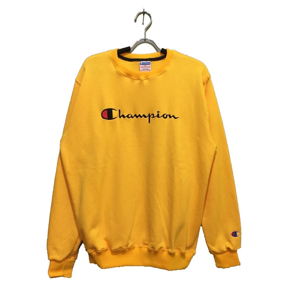 champion yellow crewneck