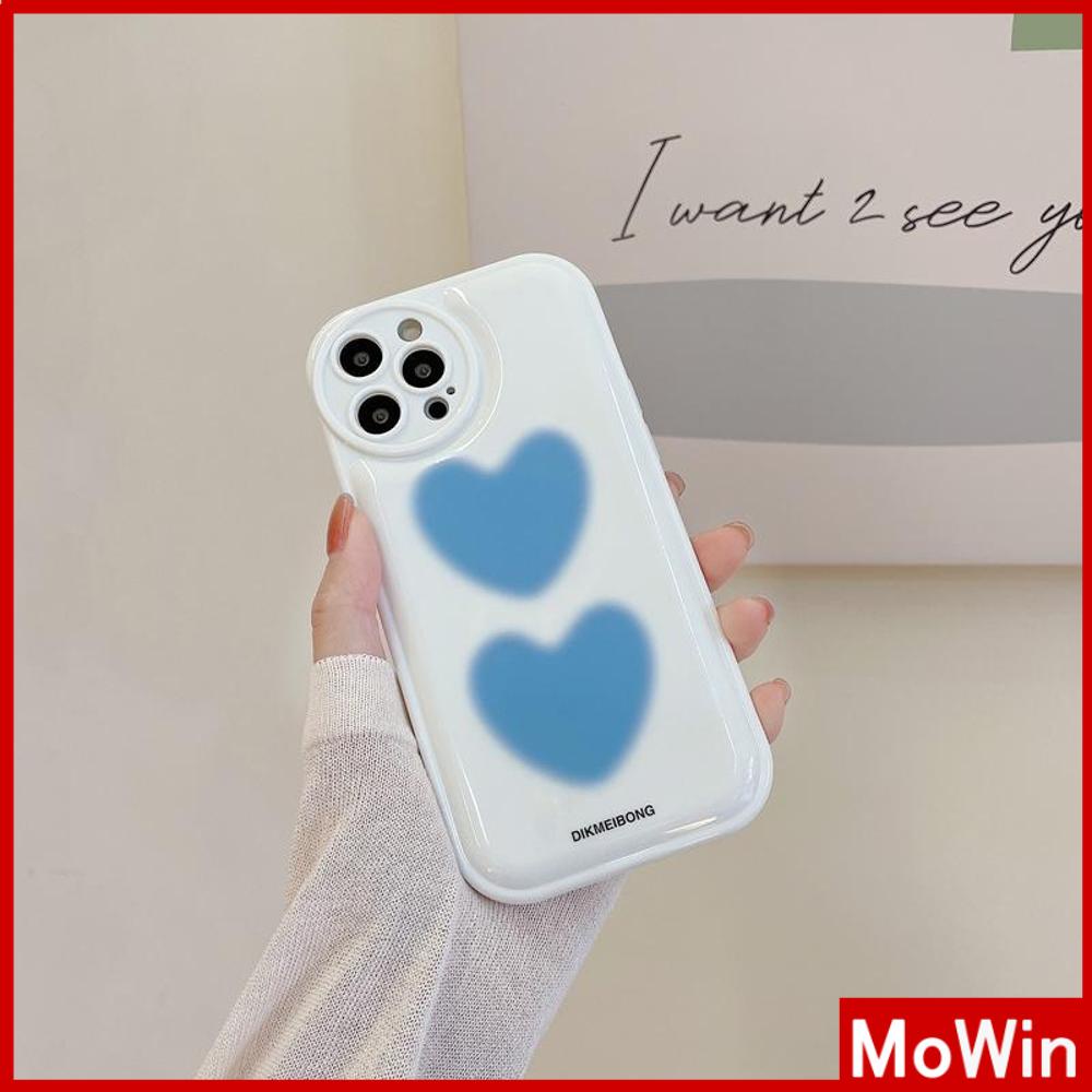 iPhone Case Silicone Soft Case Airbag Shockproof Protection Camera Blue Heart Simple Cute Compatible For iPhone 11 Pro Max 13 Pro Max 12 Pro Max 7Plus xr XS Max