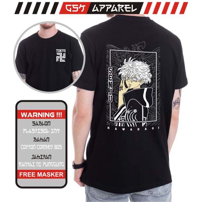 KAOS SENJU KAWARAGI ANIME TOKYO REVENGERS  PRIA WANITA UNISEX