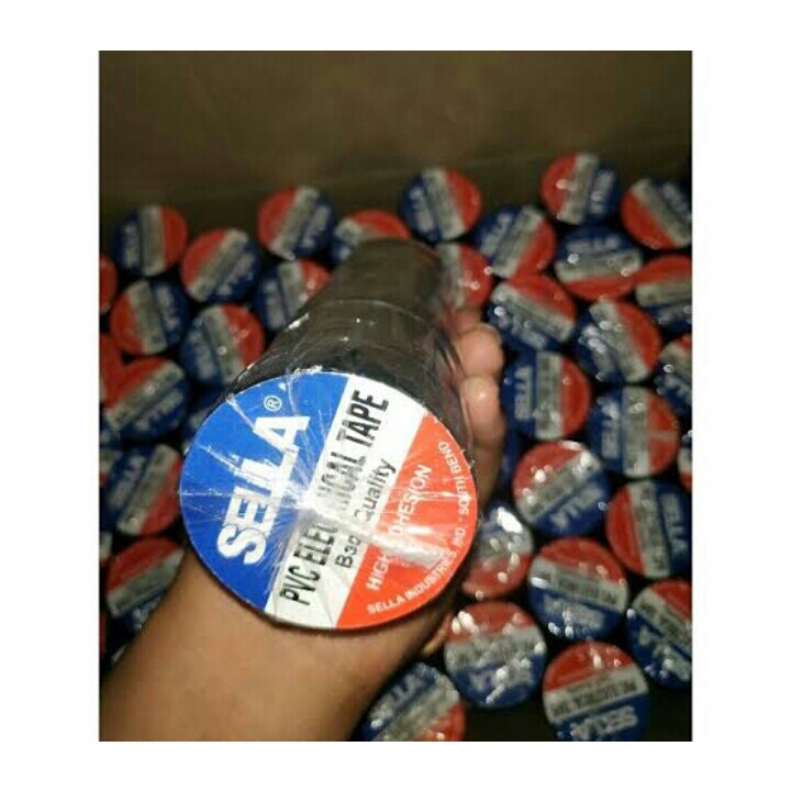 

[1 roll] isolasi listrik hitam SELLA/selotip hitam SM electrical tape isi 10 pcs murah