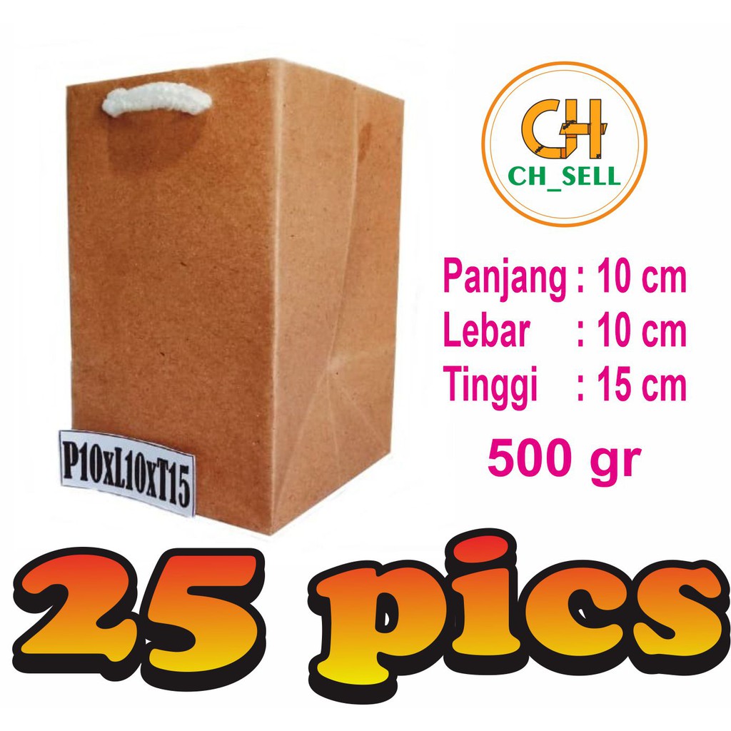 

Tas Kertas 10 x10 x 15 Paperbag Mug Souvernir Paper Bag Kantong Polos 25 pics