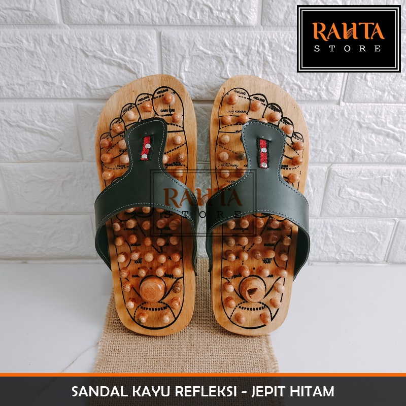 Jual Rahta Sandal Kayu Rematik Refleksi Kaki Bakiak Sendal Kelom Refleksi Sandal Refleksi Sendal