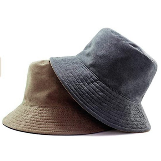 Suedehead Bucket Hat - Bahan Suede Beludru Tebal - Classy dan Elegan (Miso)