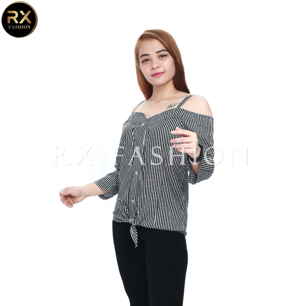 RX Fashion Nessa Sabrina Top bahan katun fit L 1H