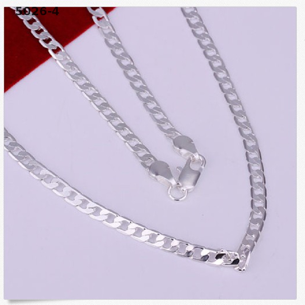 5026-4 Kalung Rantai Sterling Silver 925 4MM Untuk Pria