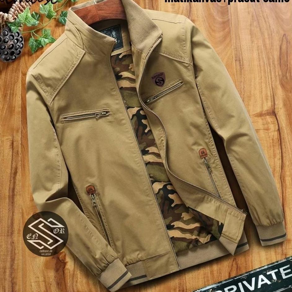Barang Pilihan.. TURUN HARGA ! Jaket Canvas Pria Bomber 2in1 Camo Pria Premium Sensor Original Bahan