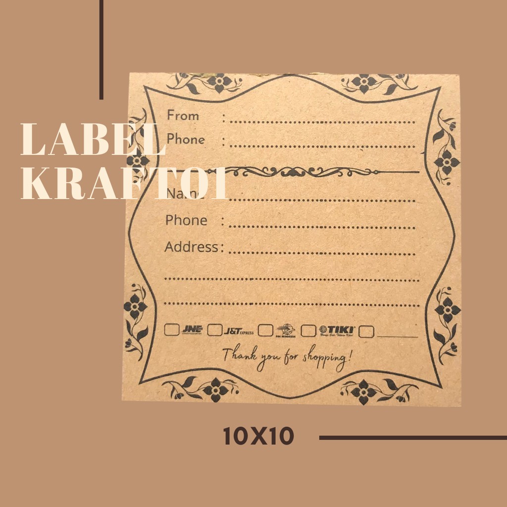 

Label Pengiriman kraft 100Lembar