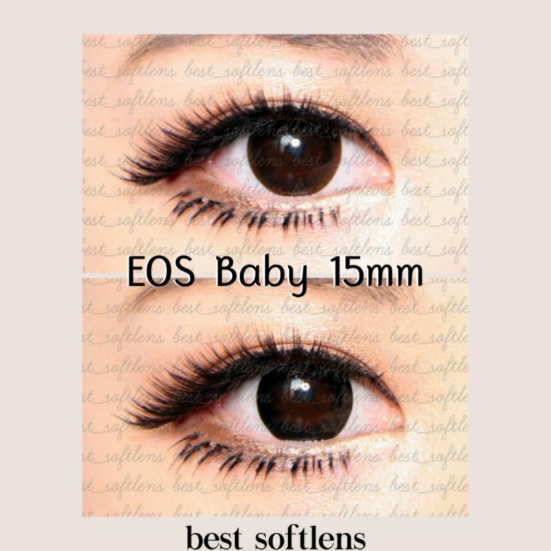 EOS Baby 15mm softlens besar / softlens 15mm big eye / softlens minus tinggi / hitam coklat