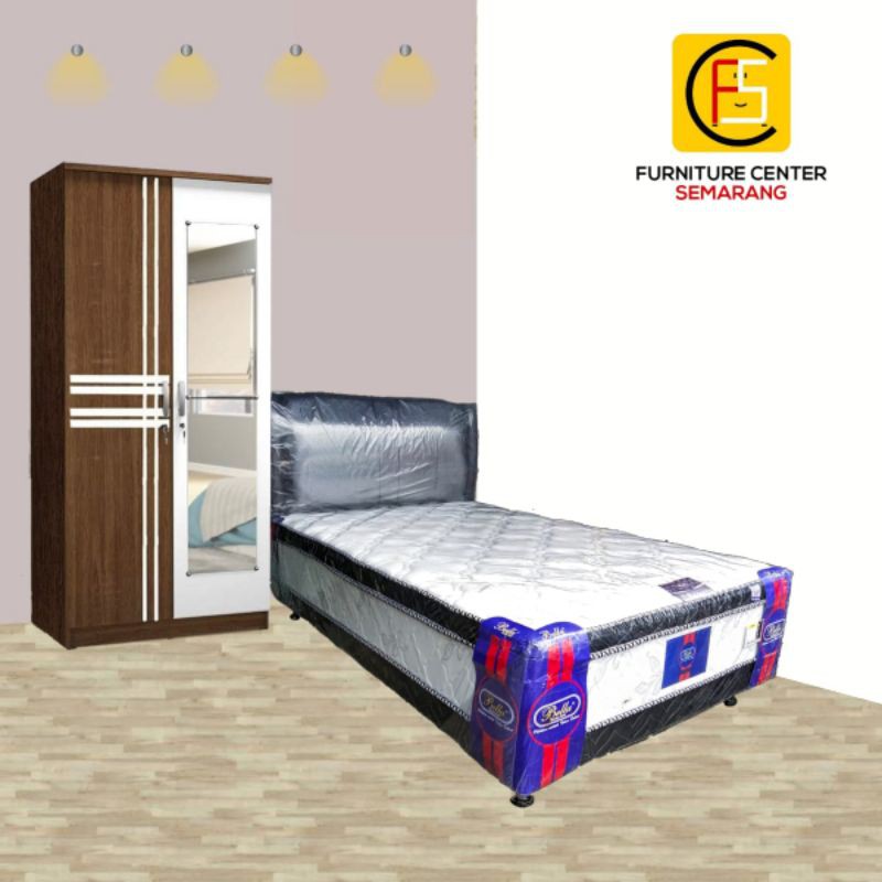 Paket Tempat Tidur Anak dan Lemari 2 Pintu Minimalis