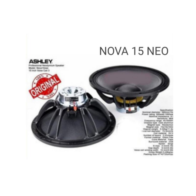 Speaker 15 inch ASHLEY NOVA 15 NEO, original garansi Ashley