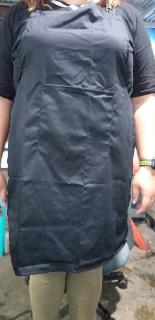 Apron Warna Hitam Polos Katun Drill