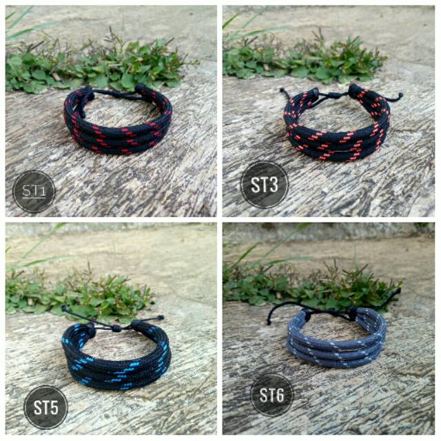 Gelang Tali Paracord Rangkap 3 Motif Best Seller