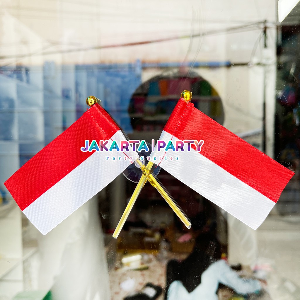 Bendera Merah Putih Tempel / Bendera Tempel Kaca / Aksesoris HUT RI / Hiasan 17 Agustus / HUT RI