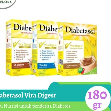 

[KODE PRODUK KAYS99081] Diabetasol Vita Digest Coklat / Vanila / Cappucino 180 gr