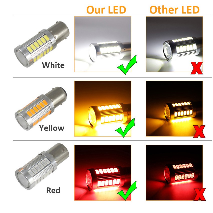 2pcs Lampu LED 1156 1157 33smd 5630 5730 12V Untuk DRL / Sein / Rem Mobil