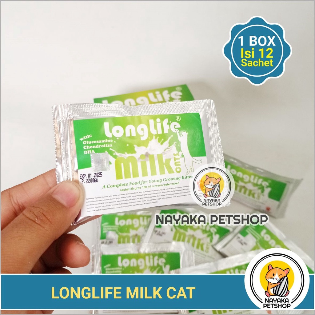 Longlife Milk Cat 1  Box Dus Susu Anak Kucing Kitten