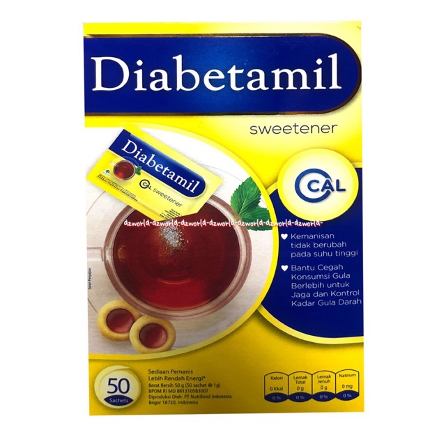 

Diabetamil Sweetner 50 sachets Pemanis Rendah Kalori Gula Untuk Diabetes