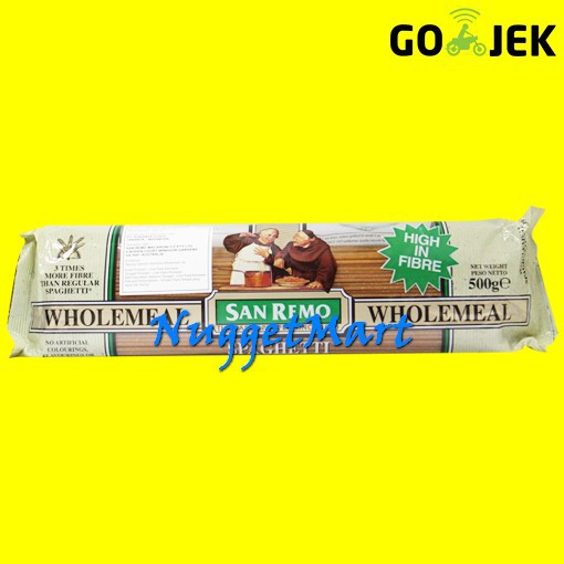 

SAN REMO WHOLEMEAL SPAGHETTI 500 GR