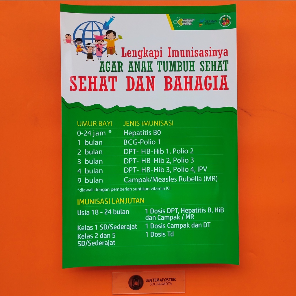 Poster Lengkapi Imunisasimu, Poster Pentingnya imunisasi lengkap bagi anak