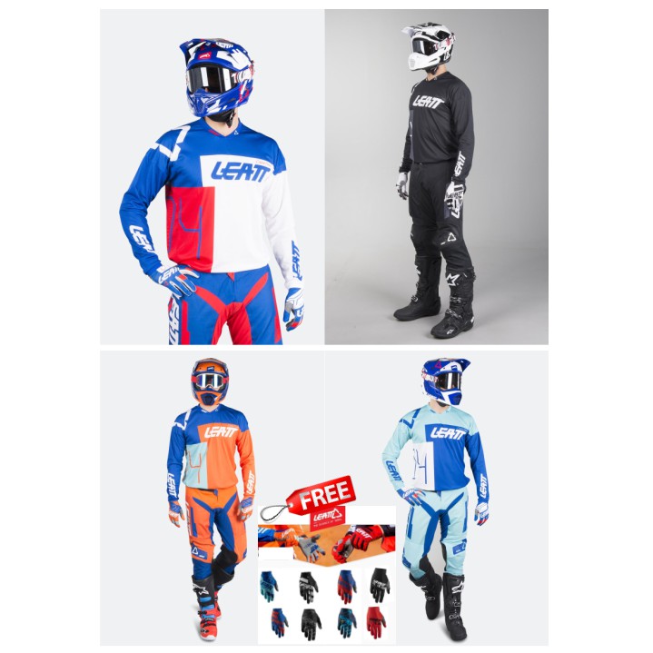 JERSEY SET JERSET TRAIL MOTOCROSS MTB Motif LEATT Bisa Pakai Nama Nomor