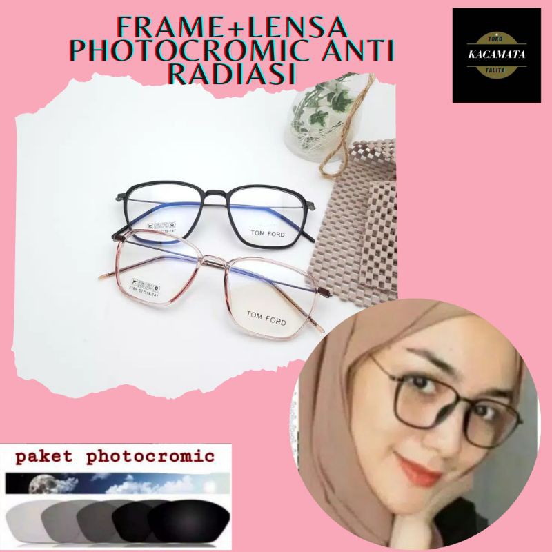 frame kacamata lentur elastis pria wanita cowok cewek keren kekinian blueray photocromic anti radias