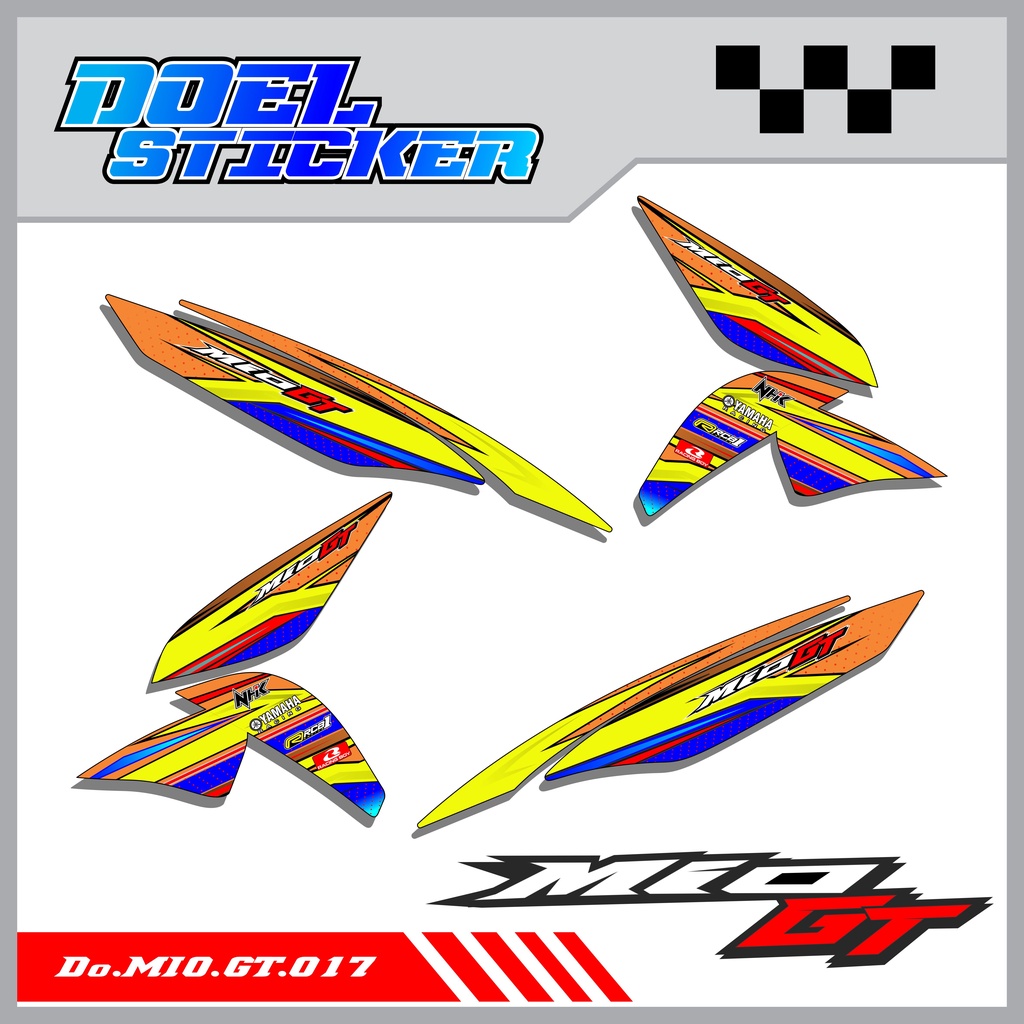 STICKER STRIPING MIO GT - STICKER STRIPING LIST VARIASI HOLOGRAM , CROME MIO GT DOEL 017