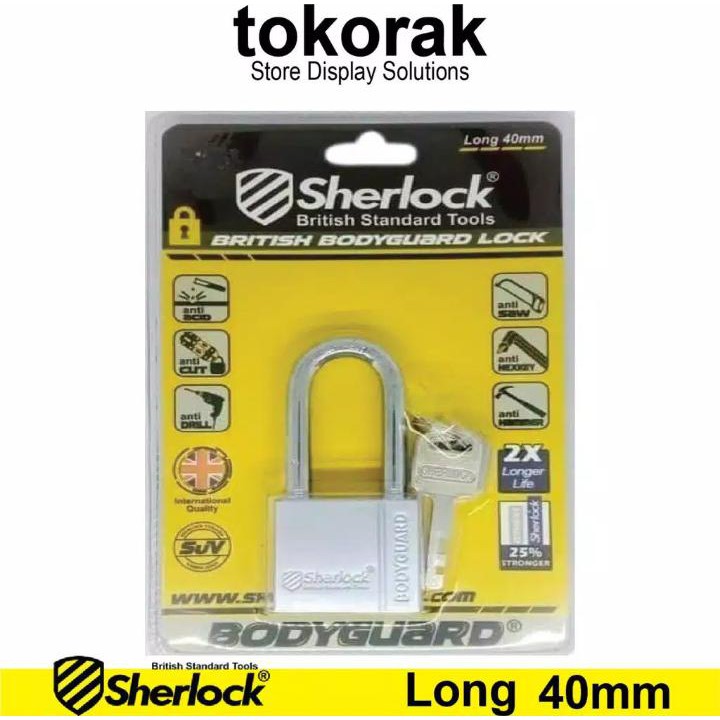 GEMBOK RUMAH - TOKO - PAGAR SHERLOCK ANTI CUT 40 MM PANJANG COMP KEY