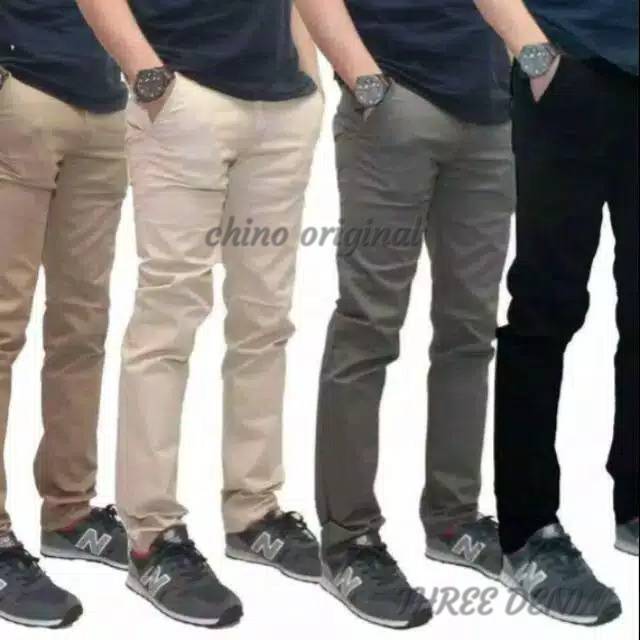 celana chino three denim (original)