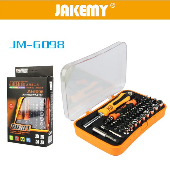 Obeng 66 in 1 JAKEMY JM6098 High Quality CRV Bits Magnetic