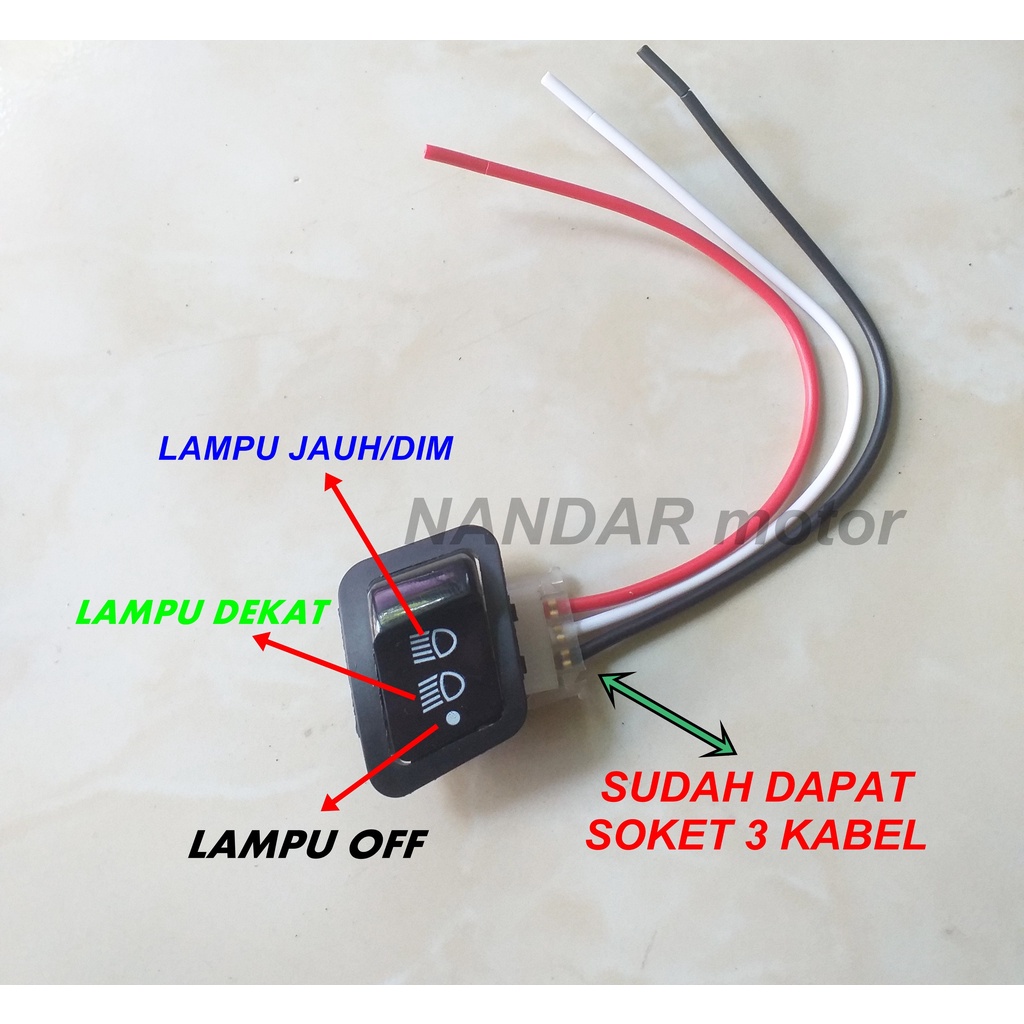 SAKLAR LAMPU ON OFF LAMPU DIM 3 titik beat f1 vario f1 supra x 125 helm in blade